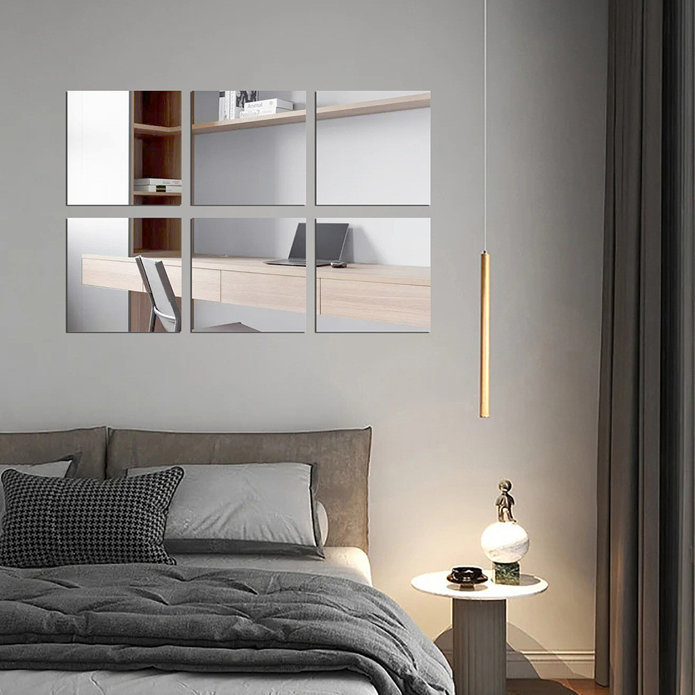 2mm Wall Mirror Sticker Flexible Art Mirrors Acrylic Mirror Kitchen Bathroom Wall Decoration Mirror 