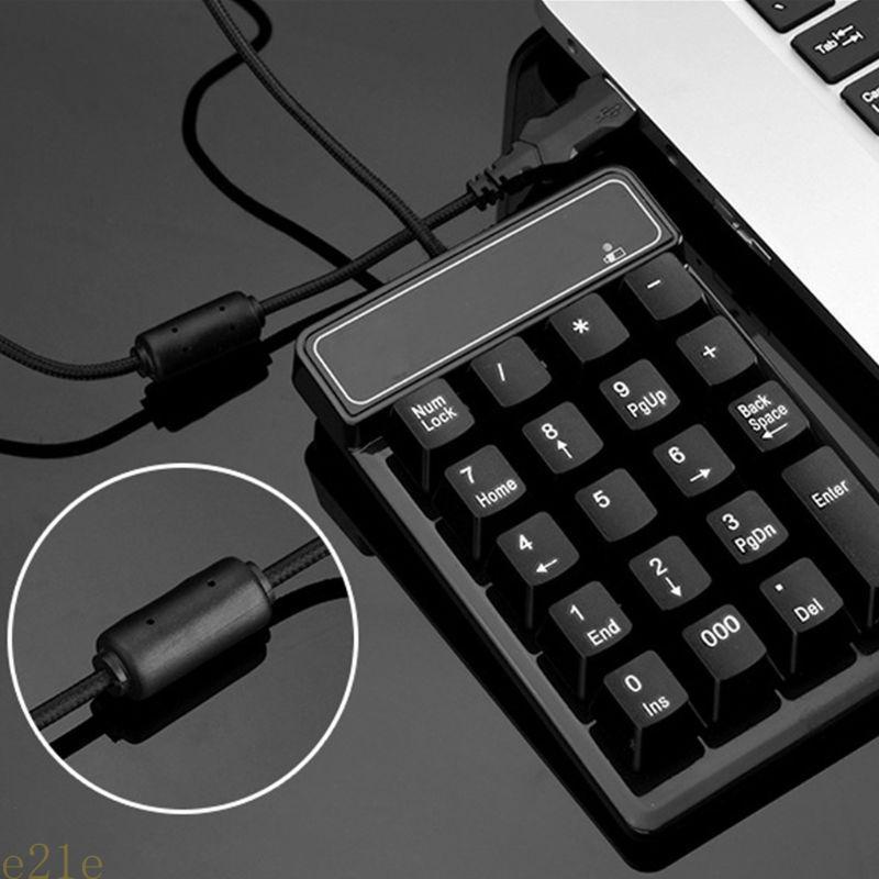 E21E Mini USB Numeric Keypad 19 Keys Digital Number Pad Numpad Keyboard for Windows XP/7/8 Laptop PC