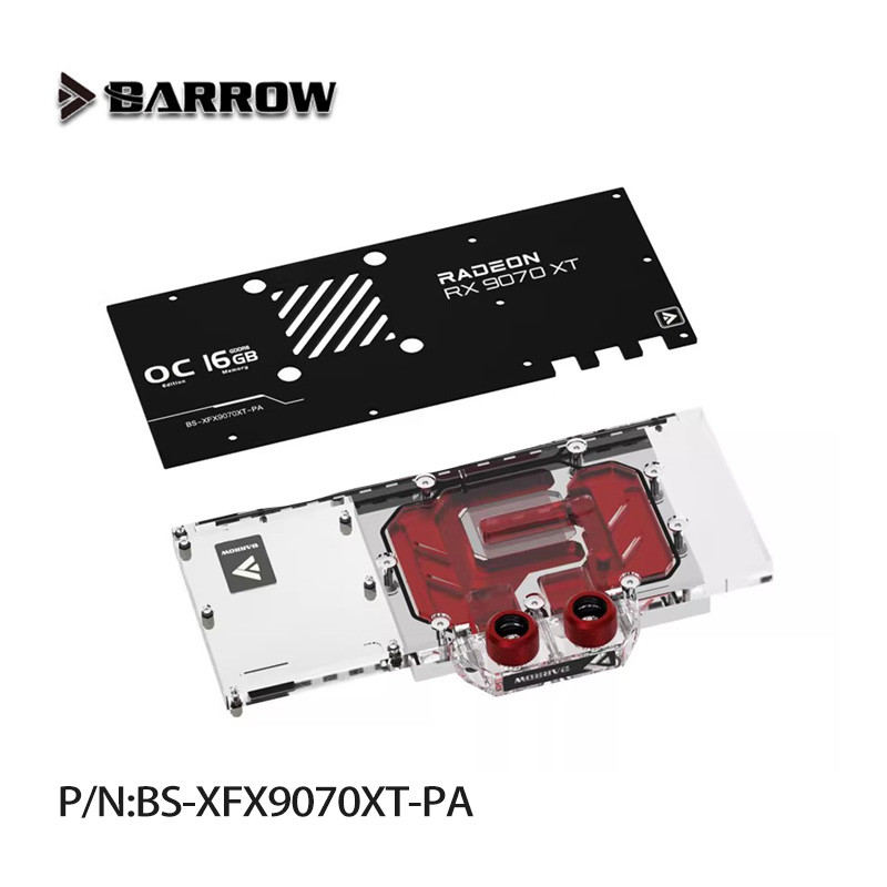 Barrow GPU Water Block Use for XFX RX 9070 XT Mercury OC Magnetic Air/Gaming Edition Video Card /