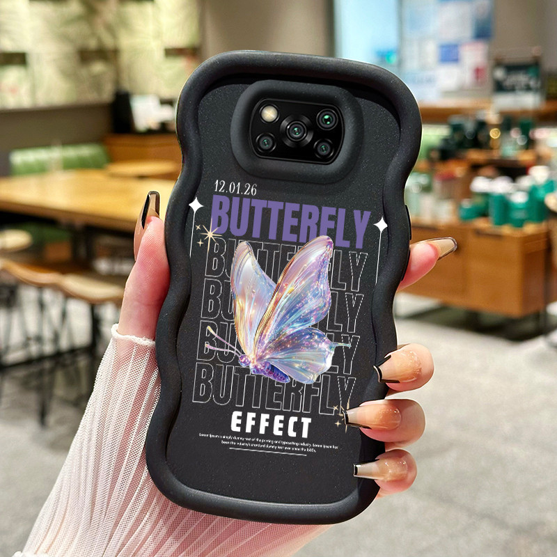 Casing HP Untuk Xiaomi POCO X3 POCO X3 NFC POCO X3 Pro Case Kupu-Kupu Hologram Kasing silikon Cesing