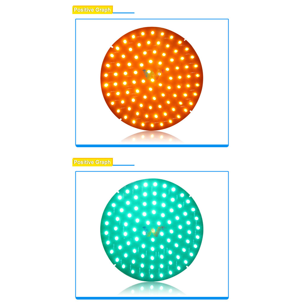 DC12V Red Yellow Green Traffic Light PCB Board 200mm Replacement Traffic Light for Signal Control
