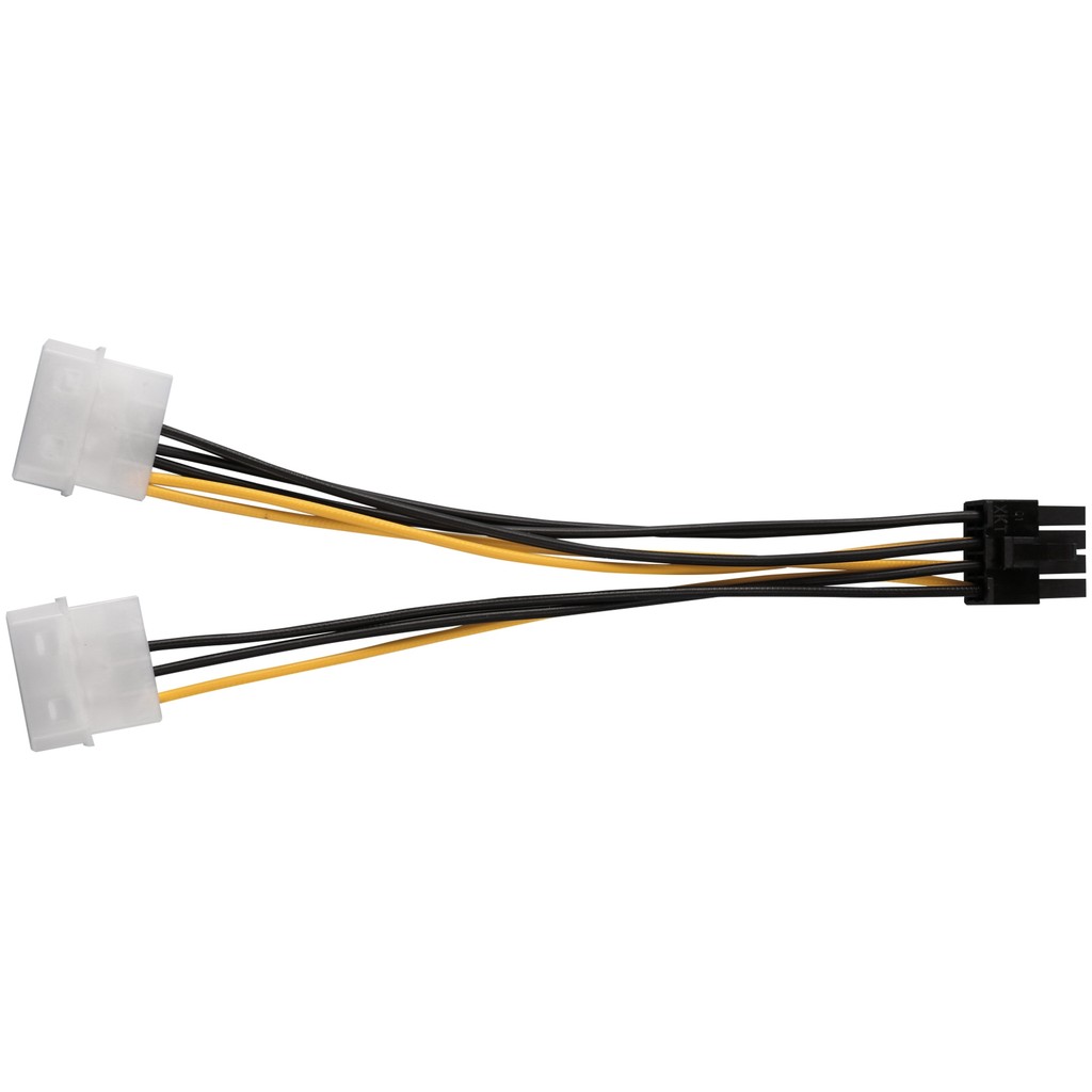 B02B-10PCS 2 Molex 4 Pin to 8-Pin PCI Express Video Card Pci-E ATX PSU Power Converter Cable-Molex