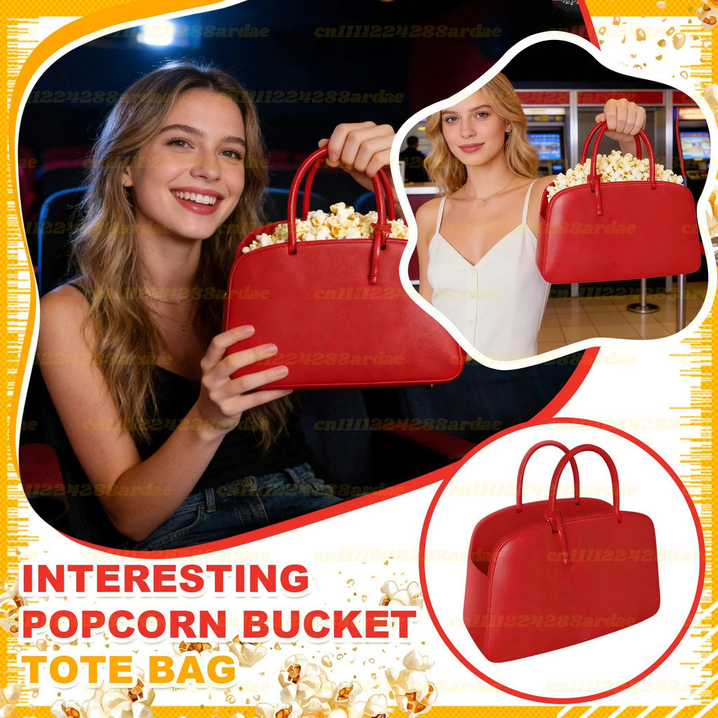 Red Handbag Popcorn Bucket, Hot Film Popcorn Bucket, 3D Popcorn Bucket, Perfect for Movie Nights and