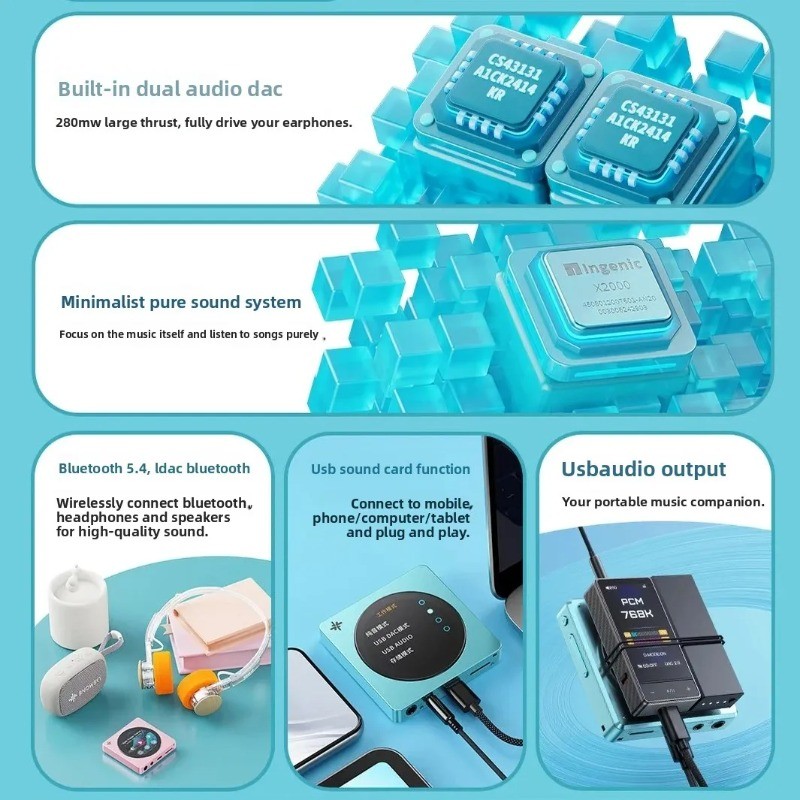 Fiio Snowsky Disc Hi-Res Music Players 2T TF Hi-Res HIFI Sound Quality MP3 Player Bluetooth 5.4 WiFi