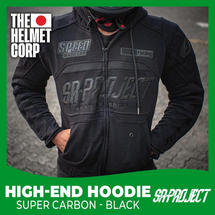 Hoodie Sr Project Super Carbon Black High End Riding Hoodie Protector Original Sr-Project Hoodie