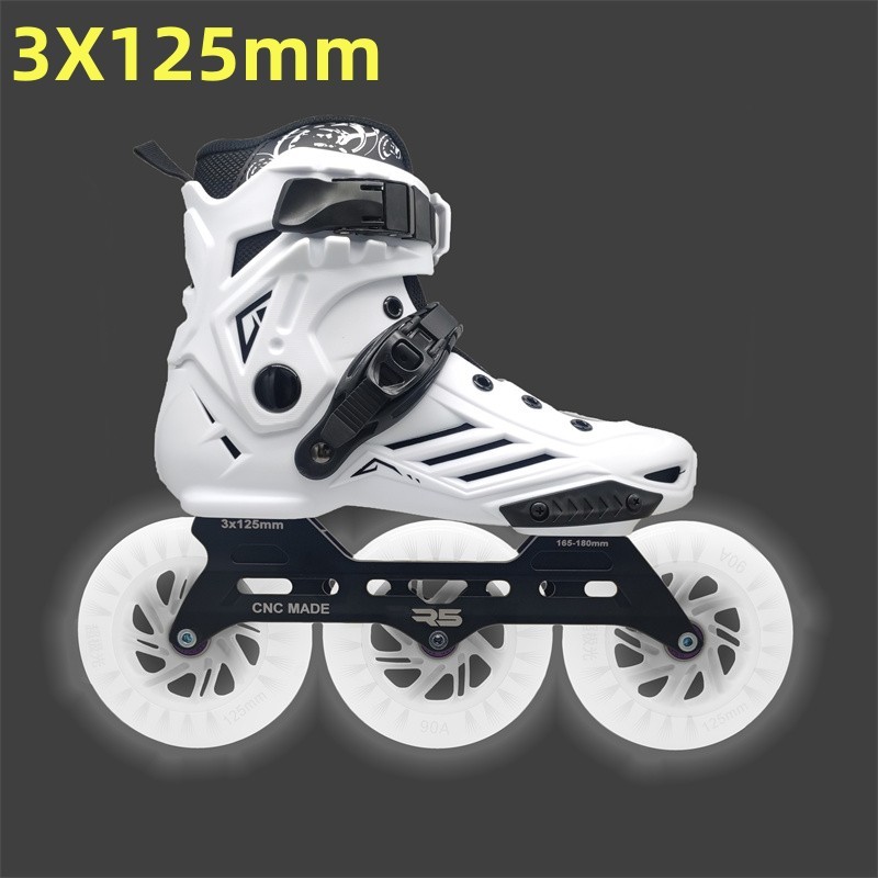 125mm LED Flash Inline Speed Skates Shoes for Male Female Adults 3X125mm Street Road Downhill Fast