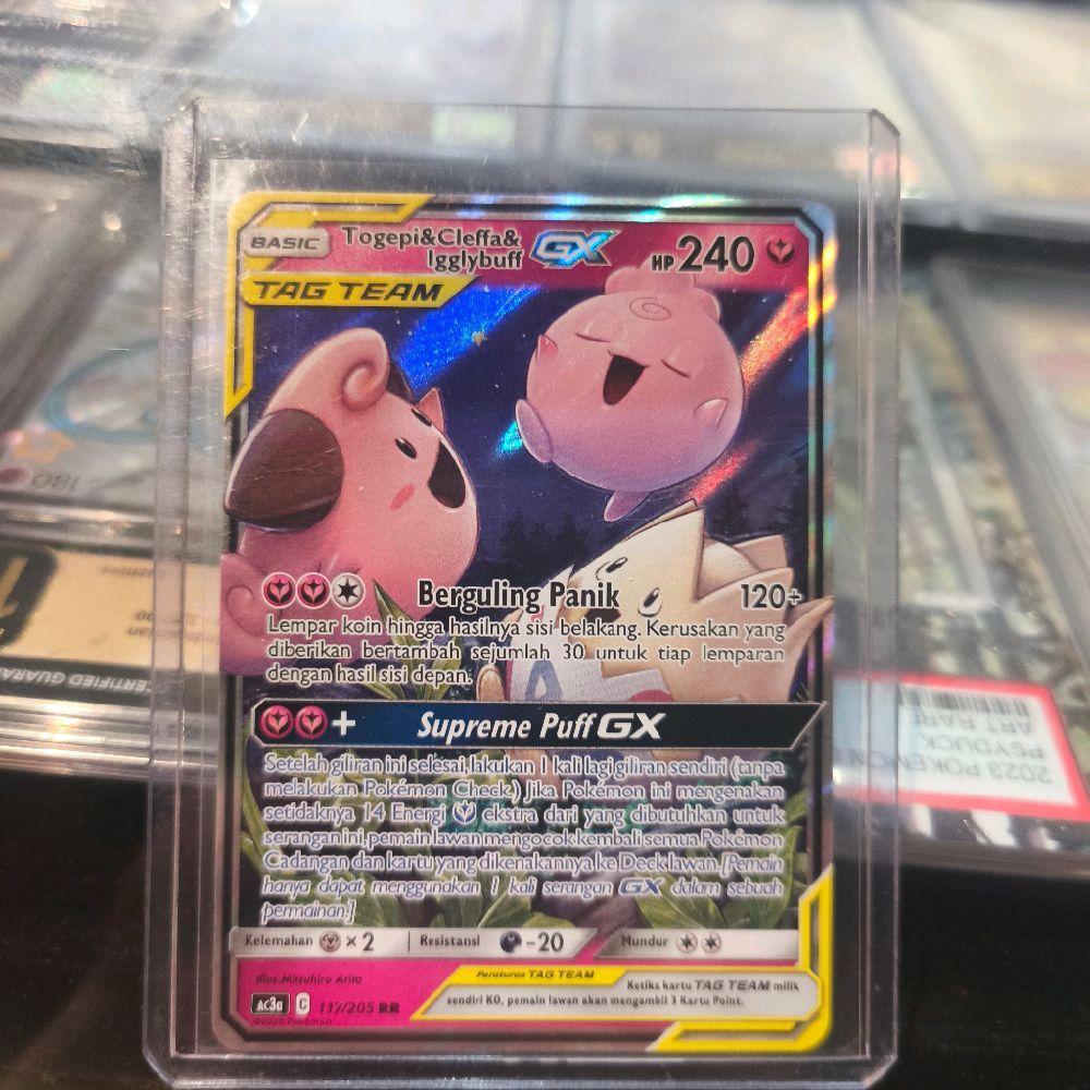 Togepi & Cleffa & Igglybuff GX RR Tag Team AC3a Pokemon TCG Indonesia Game Kartu Koleksi Trading Car