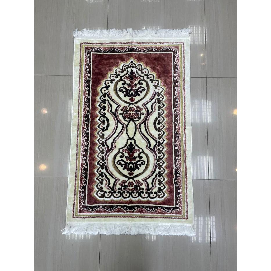 Sajadah Turki Lipat Lembut Yakar Lurex 70X110 Cm