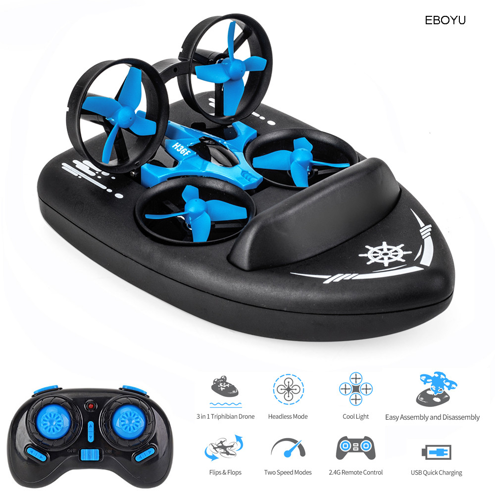 JJRC H36F RC Drone 3 in 1 RC Drone Boat Vehicle Support Flying
