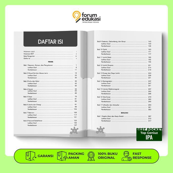 BUKU TOP GENIUZ FISIKA BIOLOGI MATEMATIKA SMP