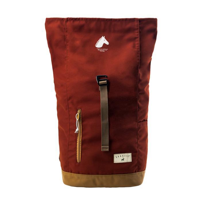 MURAH Svggest Backpack Horses Terracotta Canvas