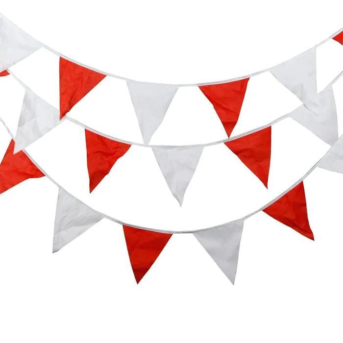 80 Meter Bendera Segitiga Merah Putih / 150pcs Bendera Kain Segitiga