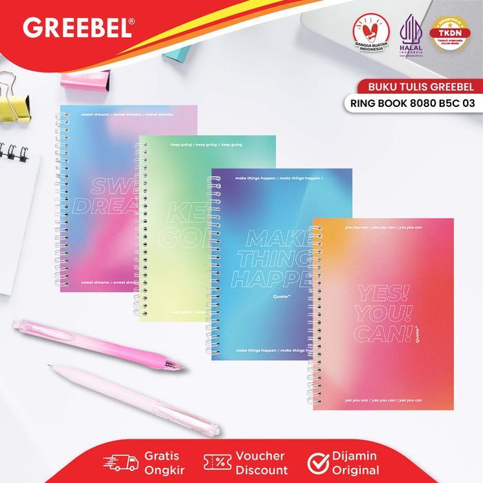 GREEBEL Ring Book / Buku Tulis / Agenda / Buku Catatan Spiral Note Book / Ring Book 8080 B5C 03 / 80