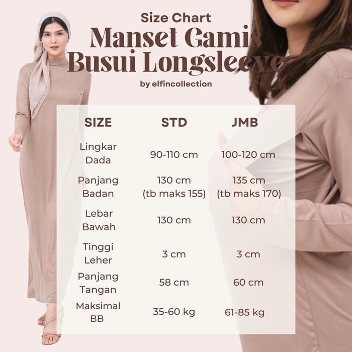 Manset Gamis Busui Lengan Panjang Turtleneck Kaos Rayon Premium Inner Dress Longsleeve for Nursing
