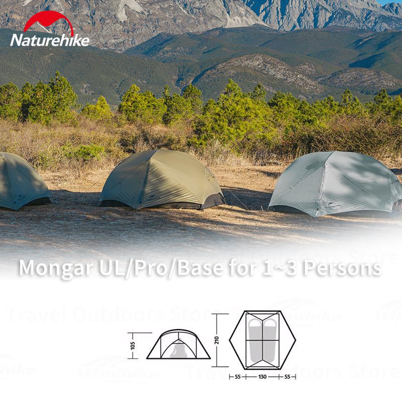 Naturehike Mongar Camping Tent Trekking Backpacking Shelter Tent Waterproof Portable Ultralight