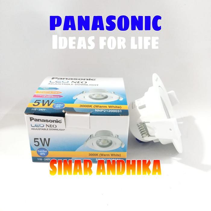 "New" Lampu Led Panasonic Adjustable Downlight 5Watt Nnp21220/Nnp21200