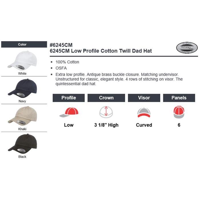 6245Cm Low Profile Cotton Twill Dad Hat Topi Flexfit Yupoong [Original #Gratisongkir