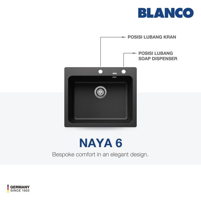 Kitchen Sink Bak Cuci Piring Granit 1 Lubang BLANCO Silgranit NAYA 6 Paket BLANCO UNIT dengan Keran