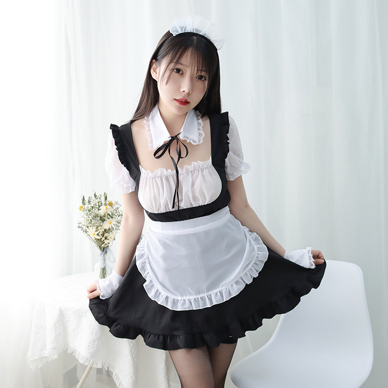 Anime Role Playing Coffee Maid Dress Japanese Sexy Female Maid Uniform Lolita Dress For Christmas