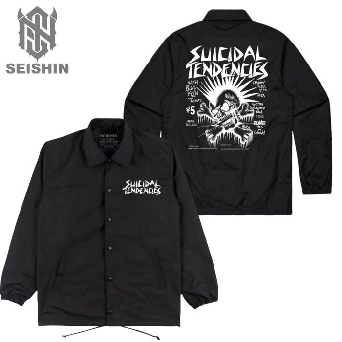 Seishin Jacket Coach Musik Suicidal Tendencies Vector Black Jacket Unisex