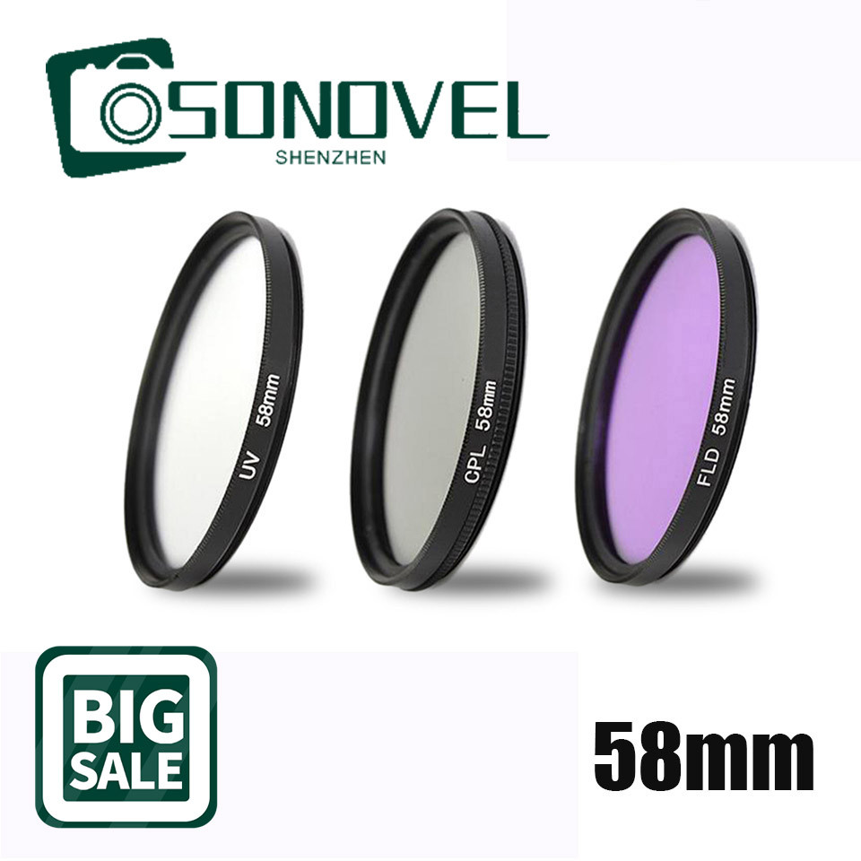 58mm UV CPL FLD Lens Filter Kit for Canon EOS 1300D 1200D 1100D 800D 760D 750D 700D 650D 600D 100D