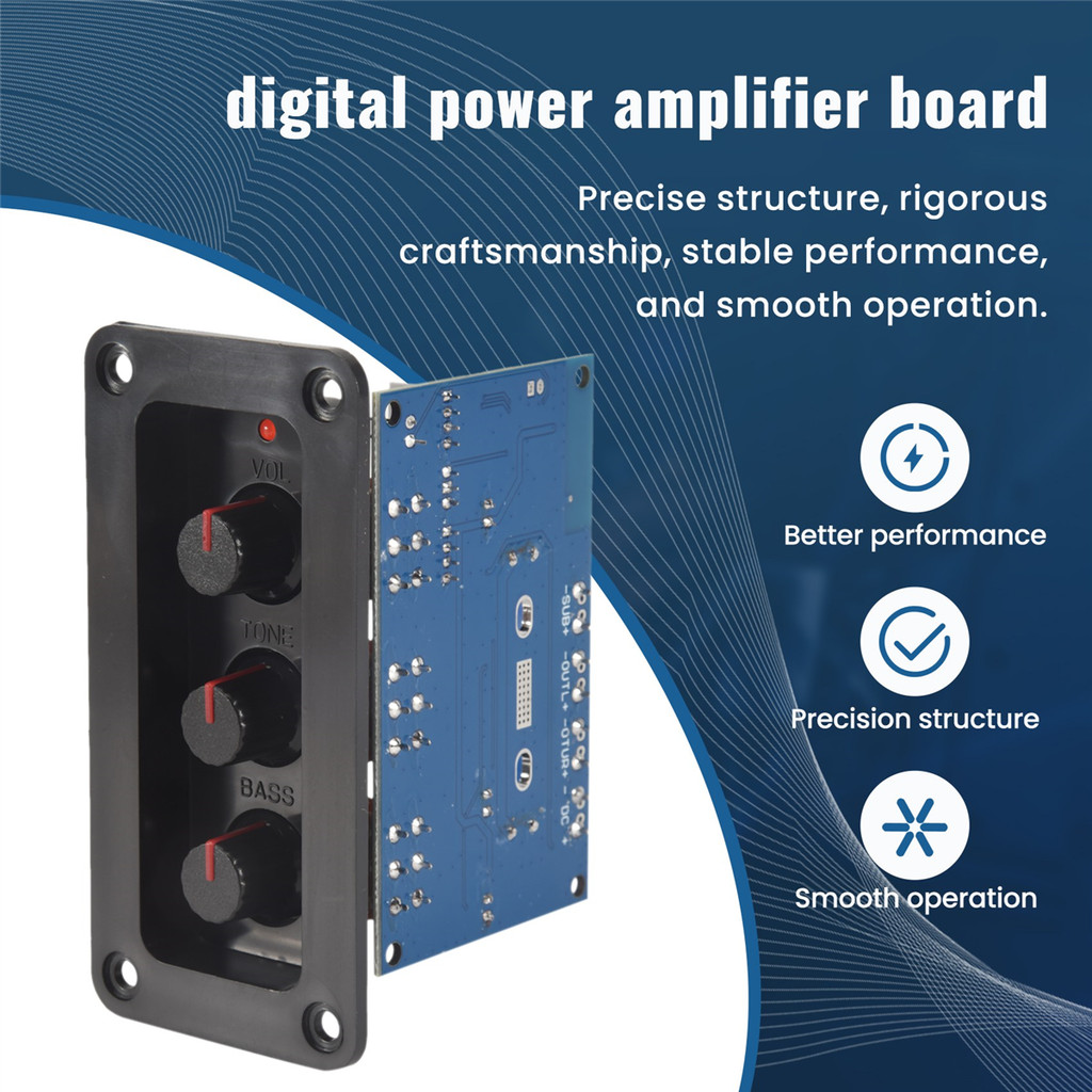 A51I 2.1 Channel Digital Amplifier Board 2X25W+50W BT5.0 Subwoofer DC12-20V Amplifier Board+AUX