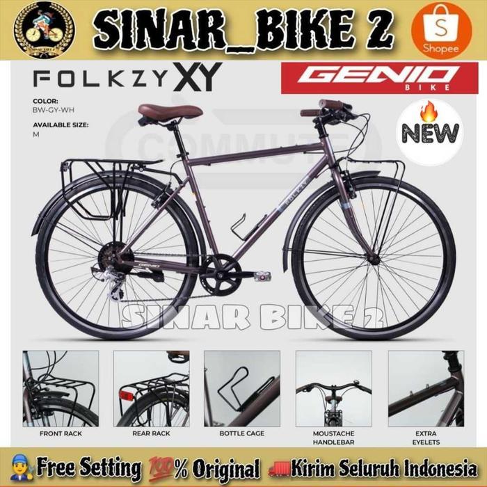 SEPEDA GRAVEL GENIO FOLKZY XY 700C BALAP HYBRID 8 SPEED ( NEW COLOR ) // SEPEDA TOURING GENIO FOLKZY
