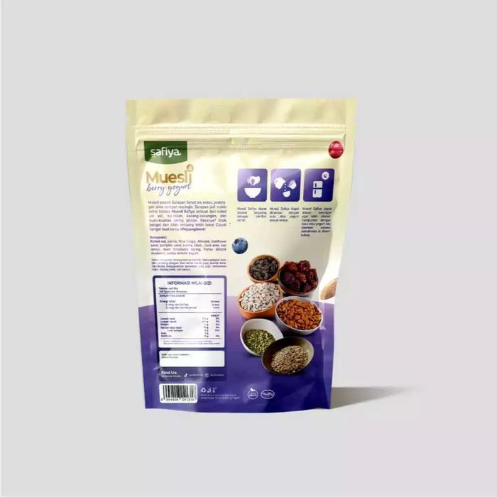 Promo Muesli Berry Yogurt Safiya 500 Gram Sereal Oat Muesli Food Oatmeal Cereal Halal Terjamin