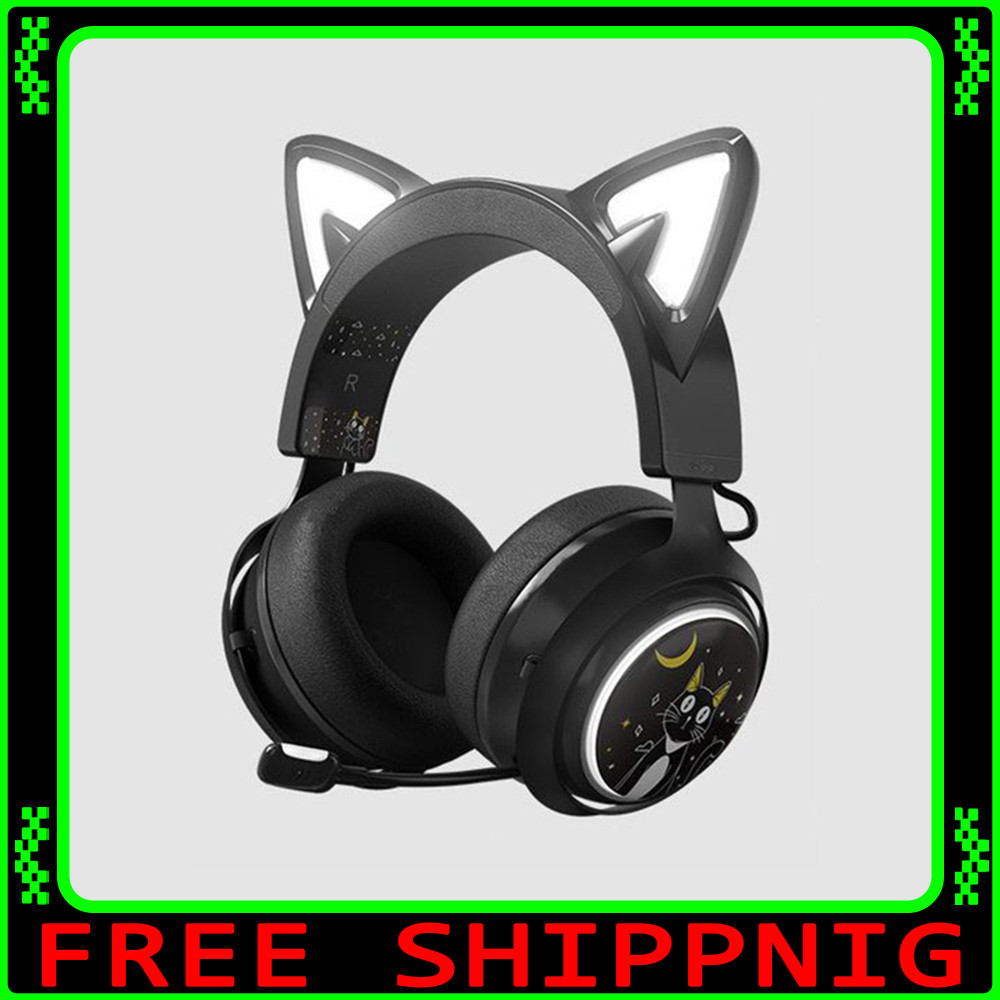 Somic GS510 Gamers Headphone With Microphone Cat Ears Rgb Light Colorful Cute Headset Noise