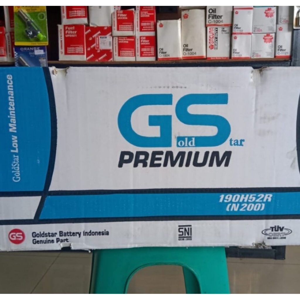 AKI BATERAI BASAH GENSET ALAT BERAT GS GOLDSTAR N200/190H52R 12V 200AH GOLD STAR N200 COCOK JUGA UNT