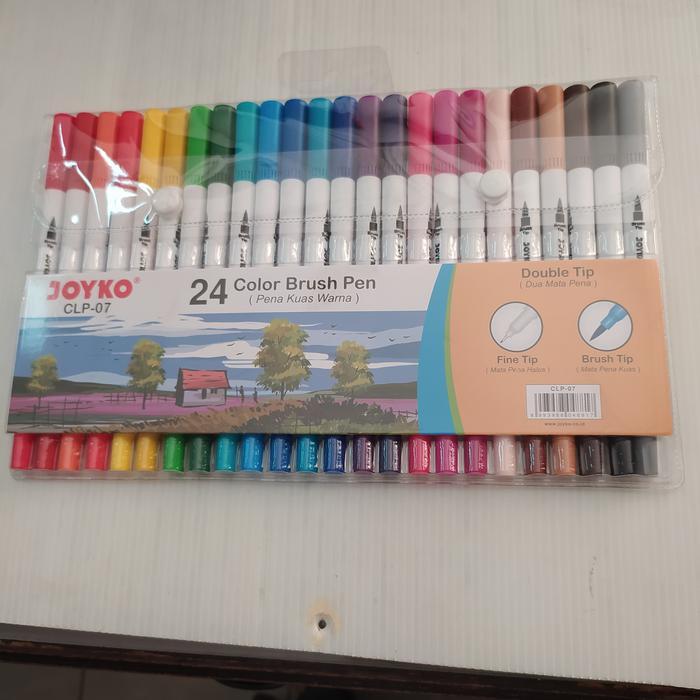 24 color Brush Pen Joyko CLP - 07(Brush PenJoyko 24 warna) pena kuas