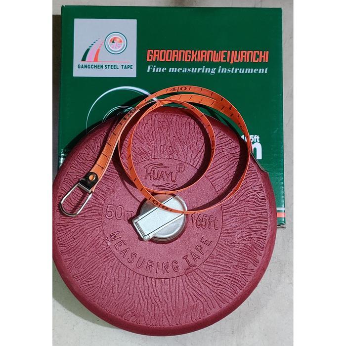 JMJ - Meteran Bulat 50 Meter - Meteran Kain - Meteran Tanah - Meteran Gulung Bodi Kulit