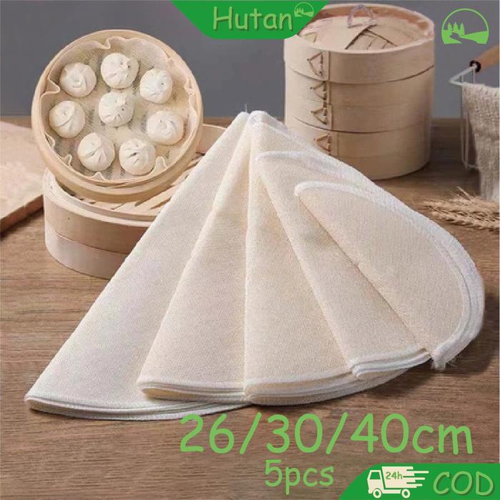 5Pcs/Set Kain Kukusan Anti Lengket Kain Dimsum Kukus Kain Alas Kukusan Roti 26/30/40Cm Kain Kukus