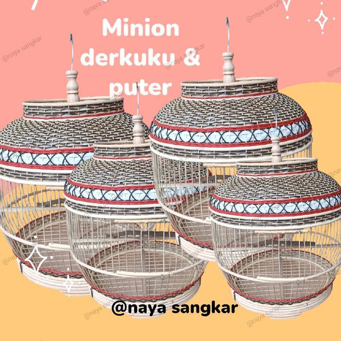 TERLARIS @naya sangkar Sangkar Minion Derkuku & Puter Full Anyaman Warna Elegan DP Diter 44 cm Kokoh