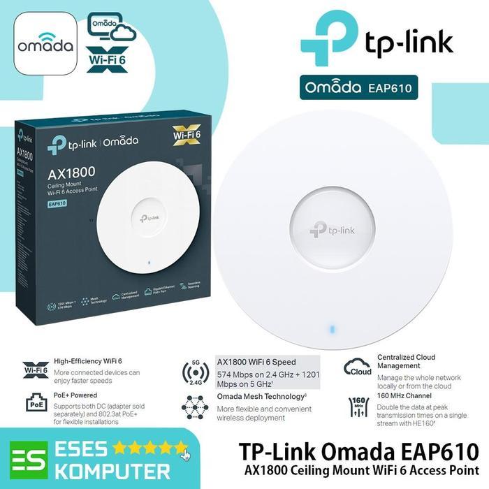NEW PRODUK TP-LINK OMADA EAP610 AX1800 CEILING MOUNT WIFI 6 POE+ ACCESS POINT THANKYOU & HAPPY