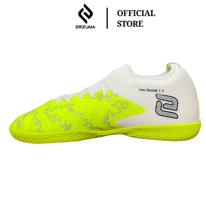 League Sportt - - Sepatu Futsal Neo Boost In White Neon Boots Original [Dapatkan Hadiah Gratis]