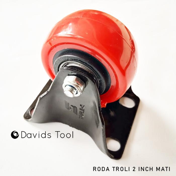 Roda Troli Gerobak Etalase Mesin Cuci Lemari Kulkas Caster Kecil PU 2 Inch