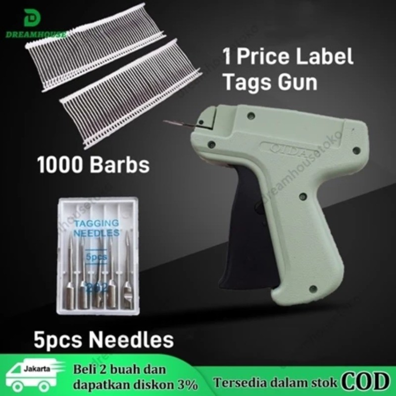 Tag Gun Set / Paket Alat Tag Gun / Tag Gun + Jarum Tag Gun + Tag Pin 25mm / Tag Gun Kit