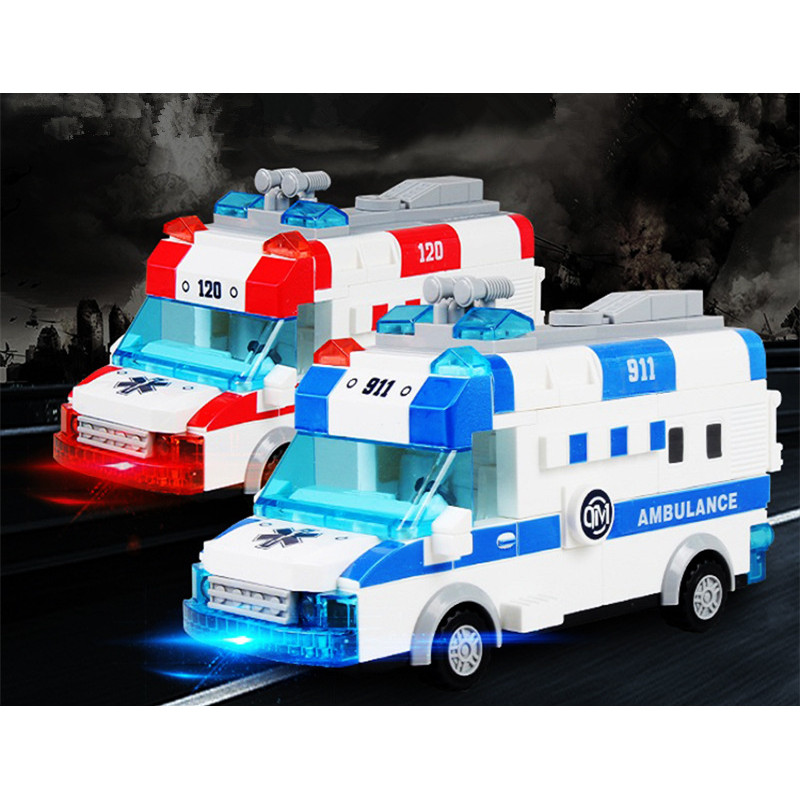 New DIY Assembly Sound & light electronic Fire truck police