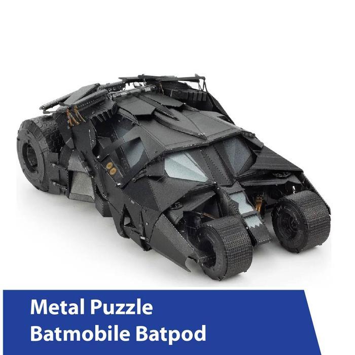 3D Puzzle Metal Color Batmobile Batpod Replika Miniatur