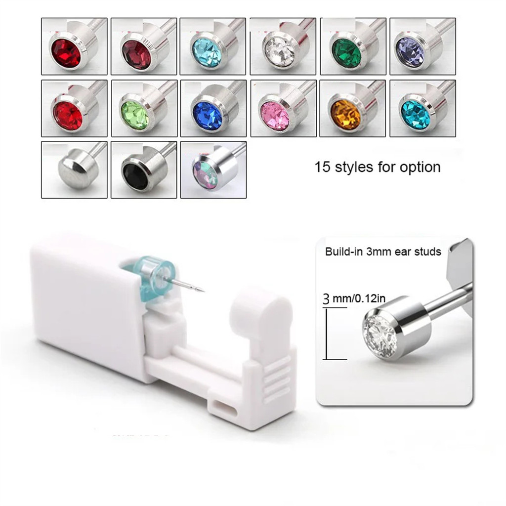 1pc Cartilage Tragus Helix Piercing Gun, Disposable Sterile Ear Piercing Kit No Pain Piercer Tool