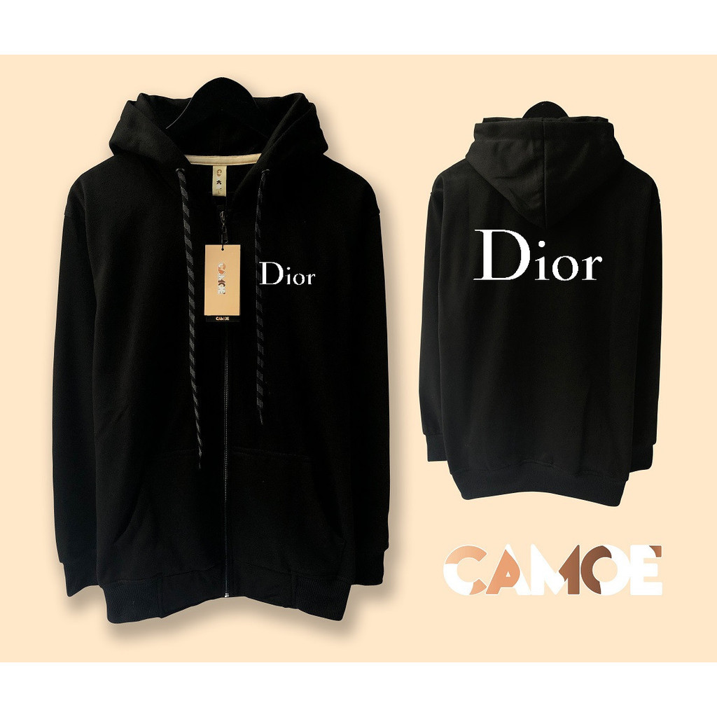 Jaket Hoodie Zipper Dior logo