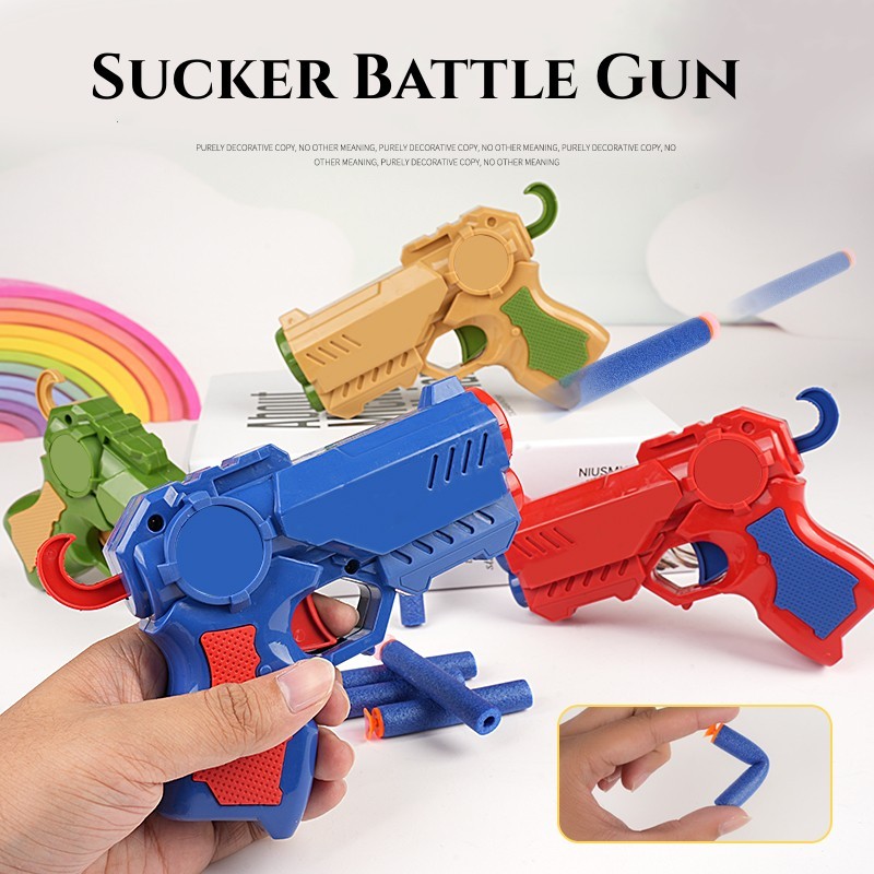 Soft Bullet Ejection Throwing Mini Toy Gun Pistol Blaster Plastic
