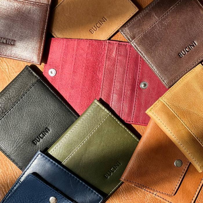 STOK TERBATAS Leather Card Holder BUCINI D - Dompet Kartu Pria & Wanita BUCINI Dompet Kartu D
