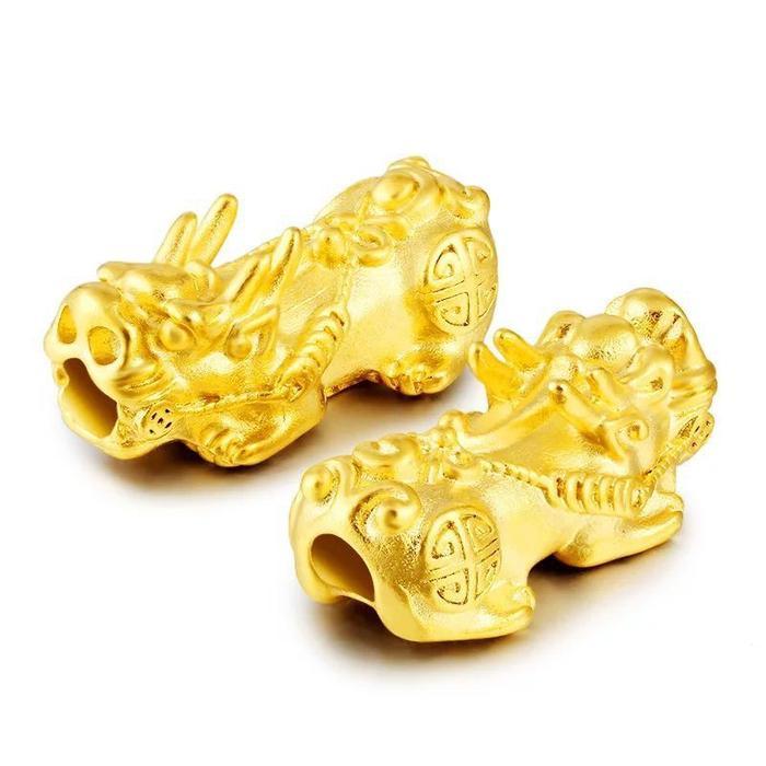 Pixiu Emas DIY Beads Pixiu Lapis Emas Manik Manik Gelang Bixiu Fengsui