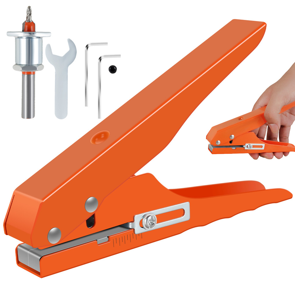 Hole Punch Pliers 5/16 Inch Adjustable Screw Cover Hole Punch Hand-Held Single Circle Hole Punch wit