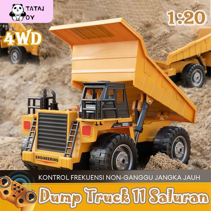 Hot Wheels - Mainan Mobil Remote Control Rc Dump Truck 1:20 2.4G Mobil Dump Truck Remote Control