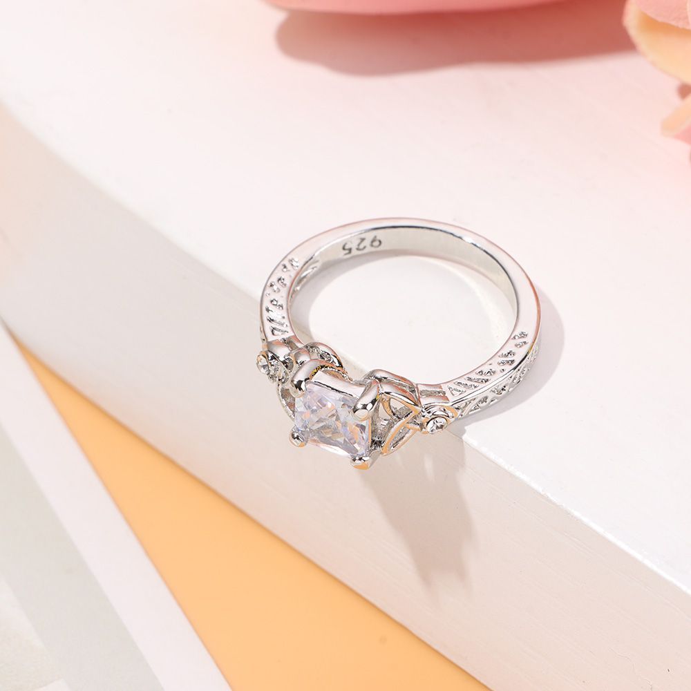 Exquisite Fashion 925 Sterling Silver Ring Diamond Ring Friendship Ring Anniversary Birthday Gift
