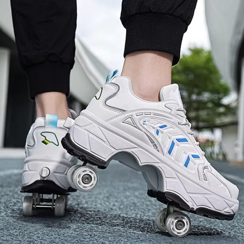 Casual roller skates 4-wheel parkour shoes roller skating shoes urban street sports shoes quad