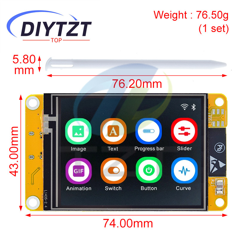 DIYTZT ESP32 LVGL WIFI&Bluetooth Development Board 2.4 inch LCD TFT Module 240*320 Smart Display